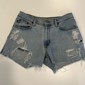 Polo Ralph Lauren Light Blue Distressed Jean Shorts